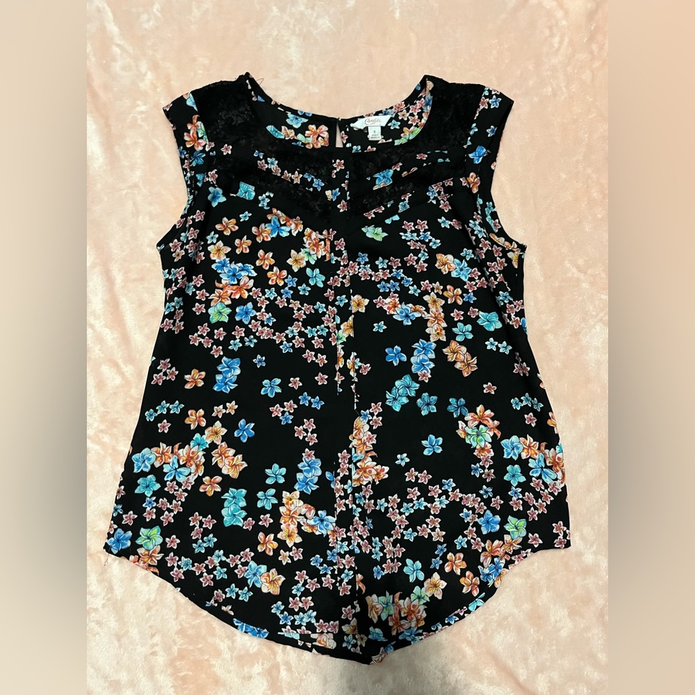 Black Floral Blouse